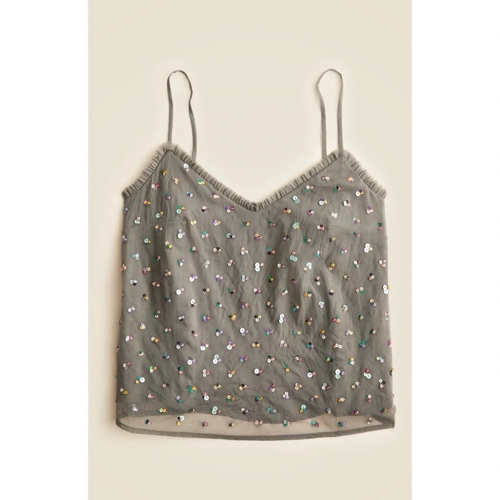 J. Crew Collection Ruffle-trim Camisole with Embellishments - Picture 4 of 9